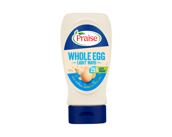 Praise Mayonnaise Whole Egg Light Less Sugar Squeeze 500 g