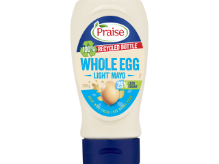 Praise Mayonnaise Whole Egg Light Less Sugar Squeeze 250 g
